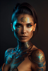 portrait of woman with creative make up