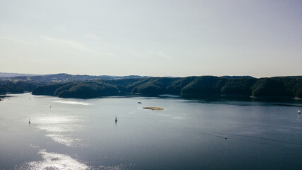 Obraz na płótnie Canvas The Solina Reservoir and the hydroelectric power plant.