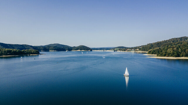 The Solina Reservoir and the hydroelectric power plant.