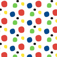 Pattern 70s, 80s. Abstract circles. Factory textiles. background with colorful circles