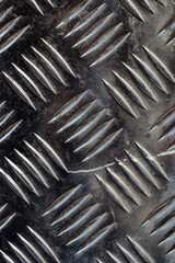 Diamond plate texture, background iron sheets with grooved notches, exterior floor covering in...