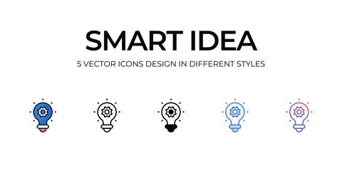 smart idea icons set vector illustration. vector stock,