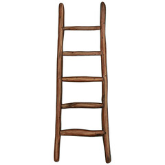 watercolor rustic wooden ladder © angela0982