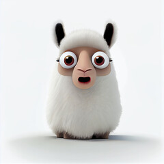 Fototapeta premium Adorable Llama character isolated on white background. Generative AI
