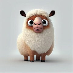 Obraz premium Adorable Llama character isolated on white background. Generative AI