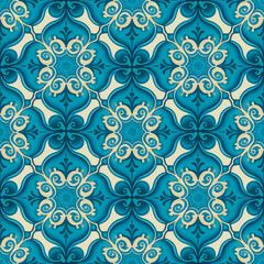 Fototapeta premium vintage seamless pattern with a blue color