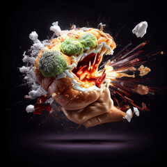 exploding food - 580842213