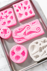 Mermaid themed 3 layer vanilla cake