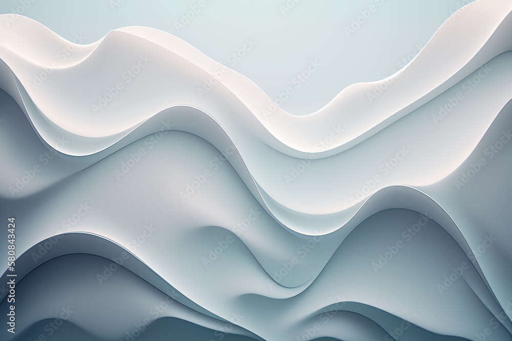 Aufkleber soft waves shapes in soft colors background. generative ai