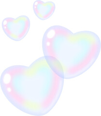 Heart-shaped soap bubbles 