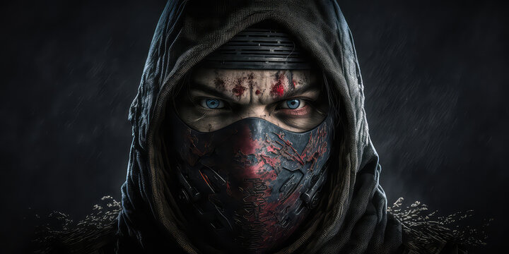 Portrait of a warrior ninja