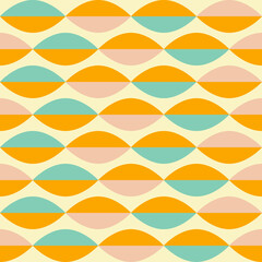 Retro vintage Mid Century pattern in 70s style. Vector illustration