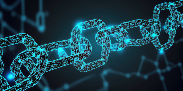 Blockchain technology is a digital record that represents a sequence of blocks for cryptocurrencies like bitcoin or ethereum. Data encryption security. Linked nodes fintech experience - Generative AI