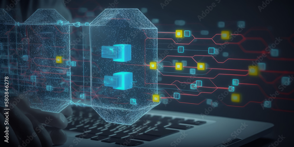 Poster bitcoin and other cryptocurrencies can be safely transferred online using blockchain financial techn
