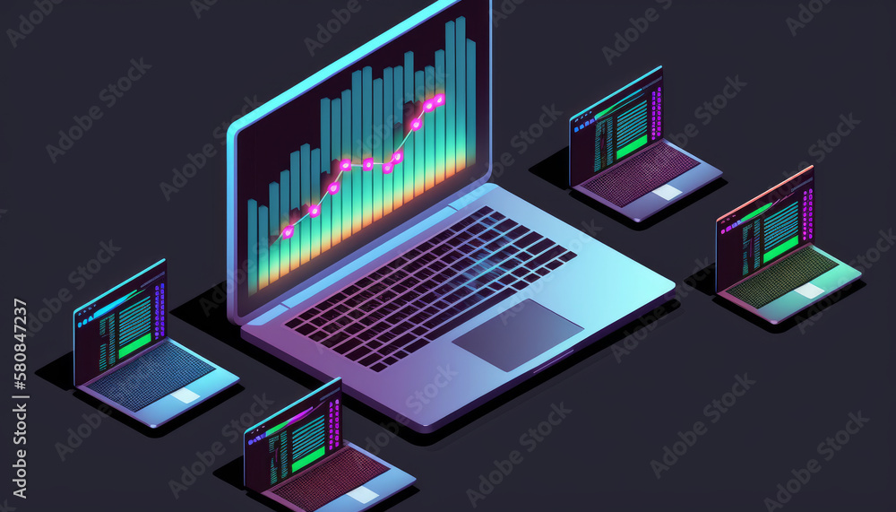 Poster concept for business analytics with metrics and kpis data analysis and information strategy graph an