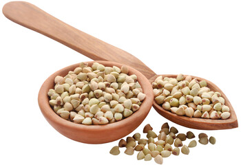 Buckwheat in bowl and scoop