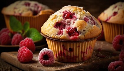 raspberry muffin. Generative AI