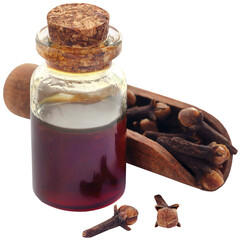 Fresh clove with oil in a jar