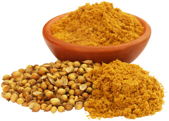 Whole and ground coriander