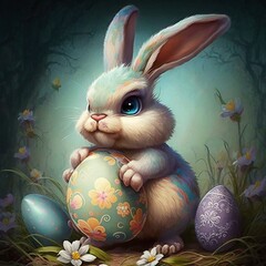 Easter Bunny Cartoon, Generative AI