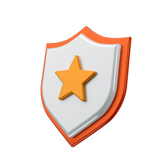 Star heraldic Shield. Best protection level. Golden sign of a Best level. Premium sign illustration.