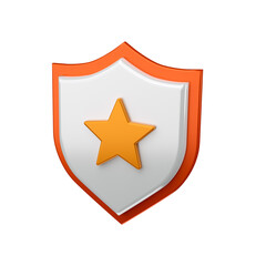Star heraldic Shield. Best protection level. Golden sign of a Best level. Premium sign illustration.