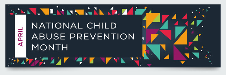 Naklejka na ściany i meble National Child Abuse Prevention Month, held on April.