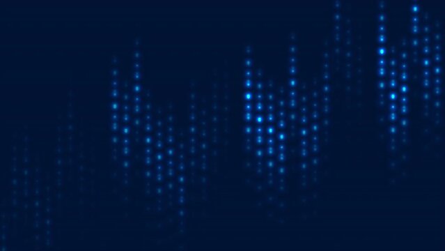 Abstract blue neon growing financial graph chart background. Seamless looping dotted lines motion design. Video animation Ultra HD 4K 3840x2160
