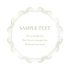 素材_フレーム_ゴールドの豪華な雰囲気の飾り枠。シンプルで高級感のある囲みのデザイン