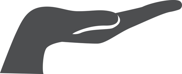 Hand glyph icon Showing gesture on palm
