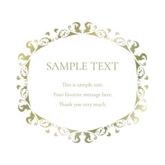 素材_フレーム_ゴールドの豪華な雰囲気の飾り枠。シンプルで高級感のある囲みのデザイン