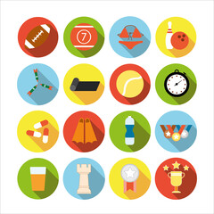 Fototapeta premium Set of flat sports icons