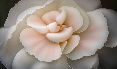 Fototapeta na wymiar a white flower with a pink center on a black background. generative ai