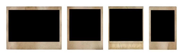 Fototapete Retro collection of vintage polaroid photo frames on transparent background  © genioatrapado