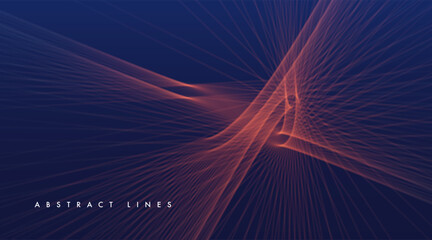 Abstract lines on blue background.