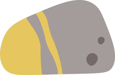 Stone with pattern flat illustration Decorative mineral