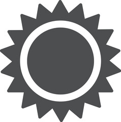 Sun glyph icon Summer and warm Sunshine design element