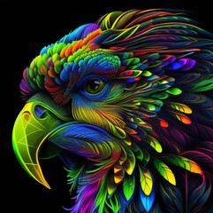 2 Abstract brazilian carnival parrot, Generative AI