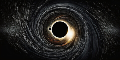 ai midjourney generative illustration of a black hole in space