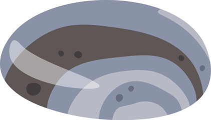 Stone with pattern flat illustration Decorative mineral