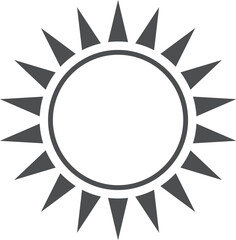 Sun glyph icon Summer and warm Sunshine design element