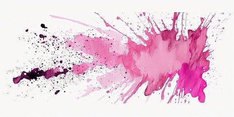 Pink watercolor in abstract style on a white backdrop, Generative AI