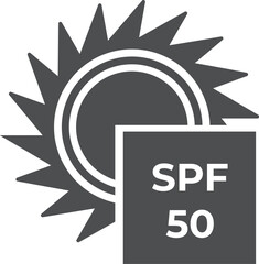 Sun protection factor glyph icon