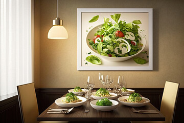  salad and side dishes red wine restaurant , generative artificial intelligence 