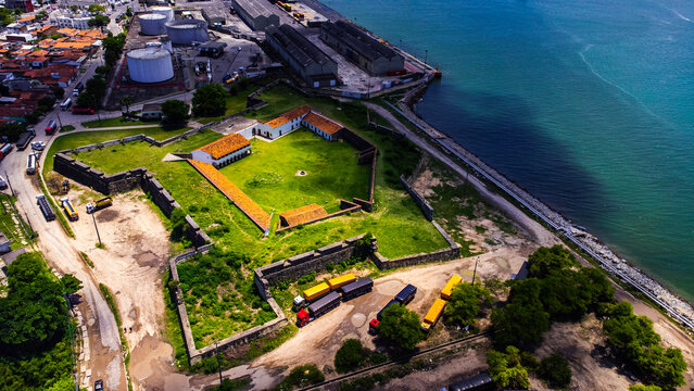 Cabedelo Regi&atilde;o Metropolitana Jo&atilde;o Pessoa Para&iacute;ba Fortaleza Portuguesa Colonial Santa Catarina Ponta Matos Vila S&atilde;o Jo&atilde;o Rio Mar Praia Canh&atilde;o Ilha da Restinga Drone A&eacute;rea Paisagem Viagem Turismo 