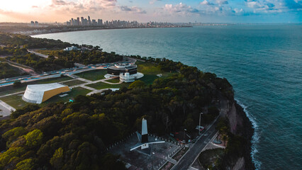 Farol Estação Cabo Branco Parque Falésia Praia João Pessoa Paraíba Nordeste Litoral Portal Sol Ponta do Seixas Ponto Oriental América Paisagem Drone Aéreo Turístico Turismo Viagem Viajar  © Pedro