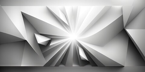 Geometric design with gradient white and gray colors used for modern background illustration, Generative AI