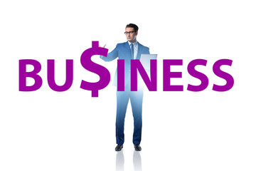 Business success concept with businessman