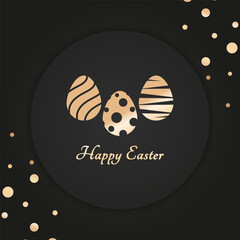 Happy Easter Day Luxury Greeting Card for Easter Egg Holiday Invitation Template