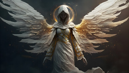 angel with wings faceless -AI Generative  - obrazy, fototapety, plakaty